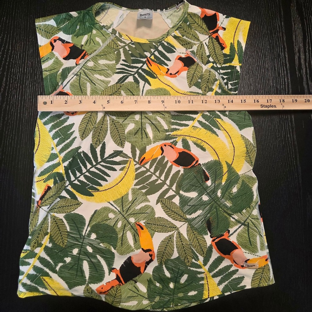 Duluth Trading Co Women Size 8 Suit Up Swim Top Tankini Toucan Tropical Print - Picture 12 of 13